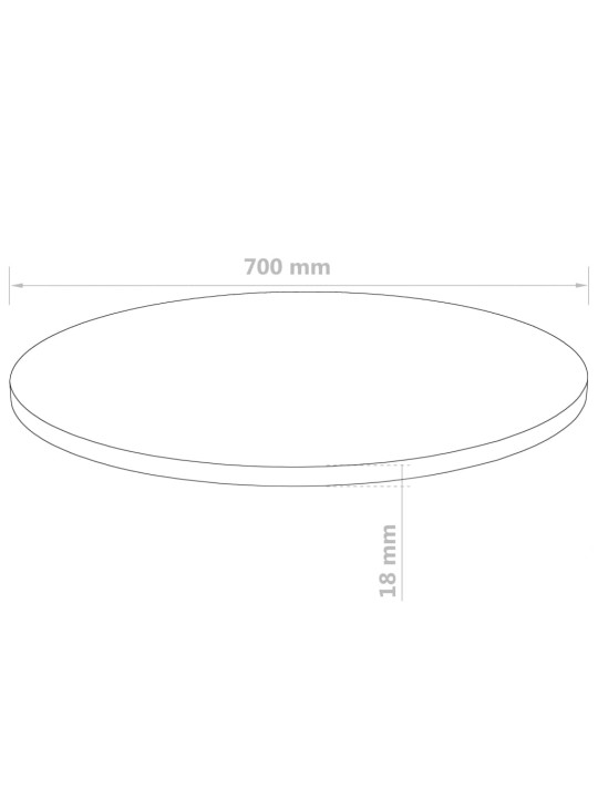 Pöytälevy pyöreä MDF 700x18 mm