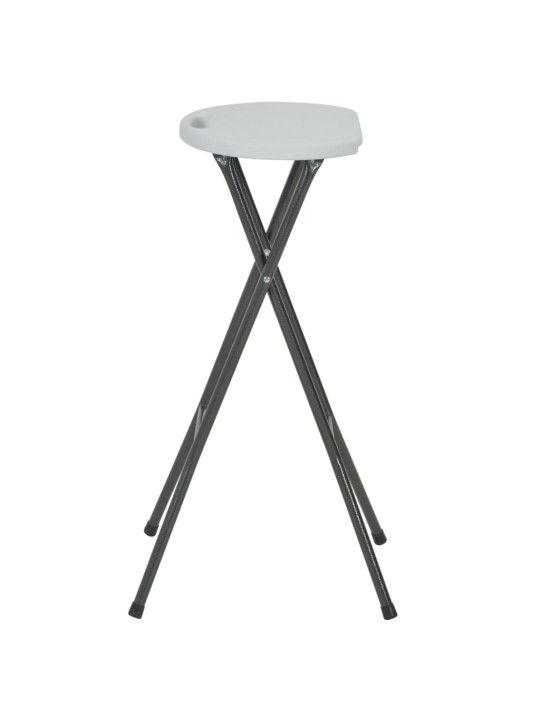 Kokoontaitettavat baarijakkarat 2 kpl hdpe ja teräs valkoinen