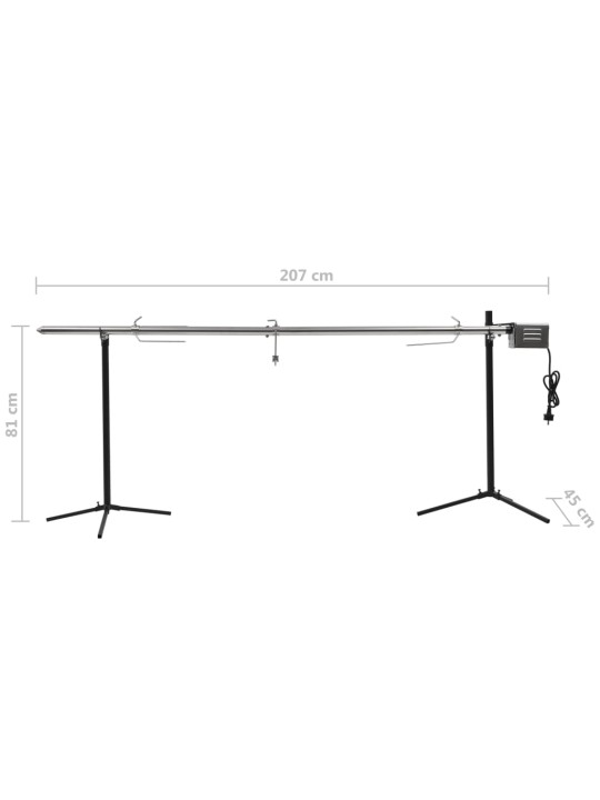Automaattinen grillivarras ruostumaton teräs 207x45x81 cm