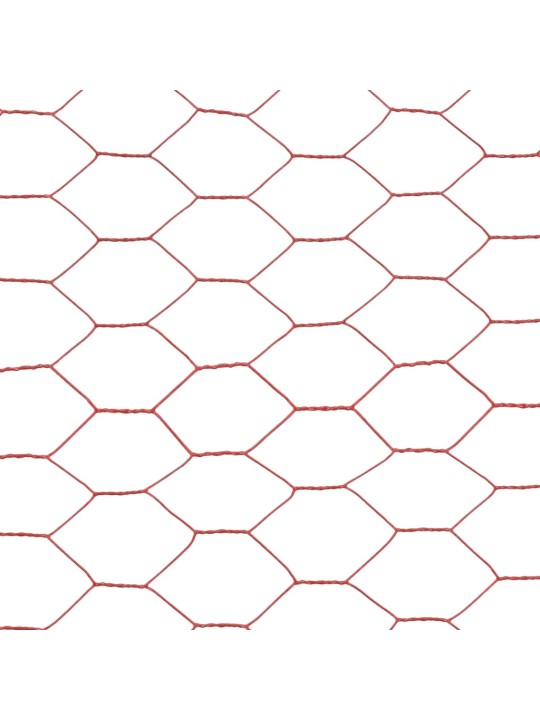 Kanaverkko teräs PVC pinnoitteella 25x0,75 m punainen