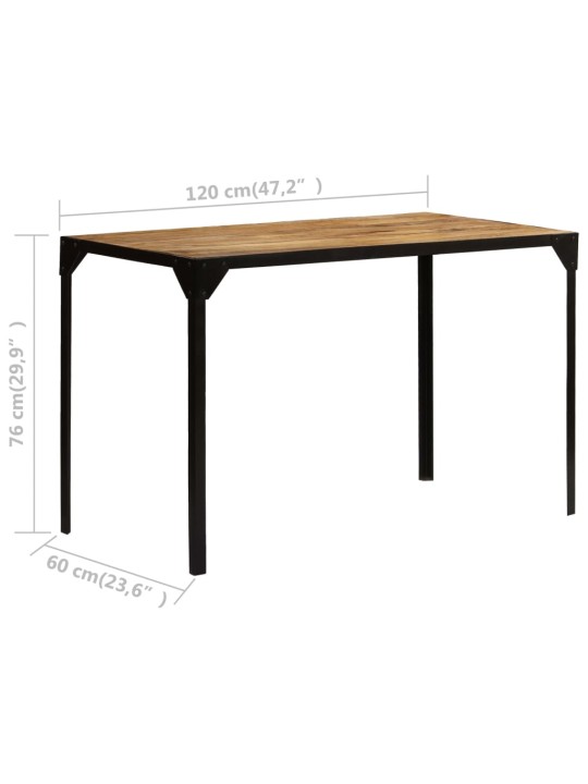 Ruokapöytä karkea mangopuu ja teräs 120 cm