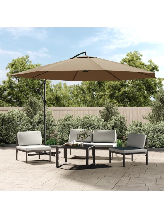 Aurinkovarjo cantilever alumiinitolppa 350 cm taupe