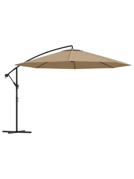 Aurinkovarjo cantilever alumiinitolppa 350 cm taupe
