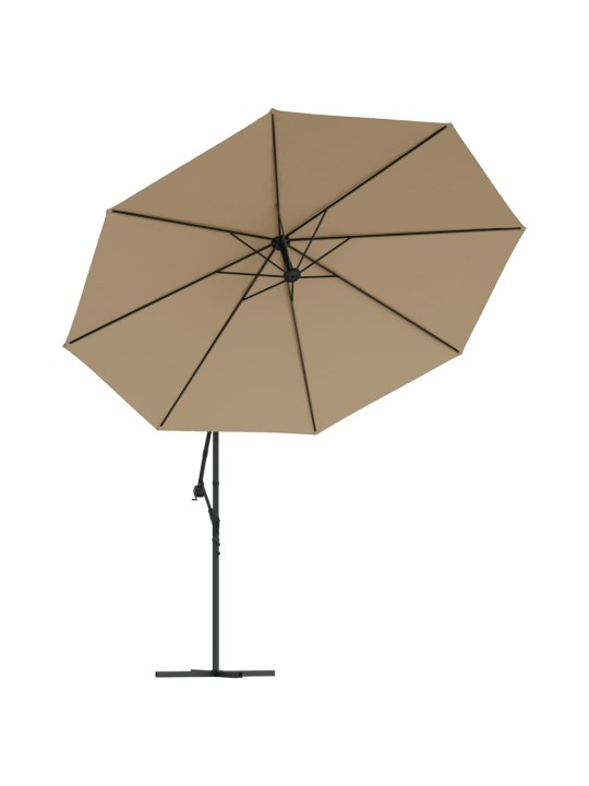 Aurinkovarjo cantilever alumiinitolppa 350 cm taupe