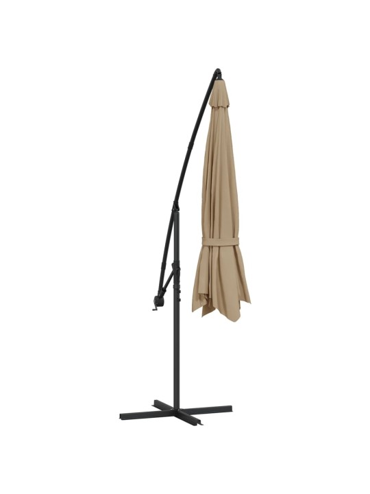 Aurinkovarjo cantilever alumiinitolppa 350 cm taupe