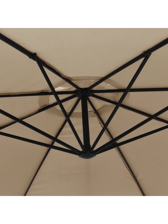 Aurinkovarjo cantilever alumiinitolppa 350 cm taupe