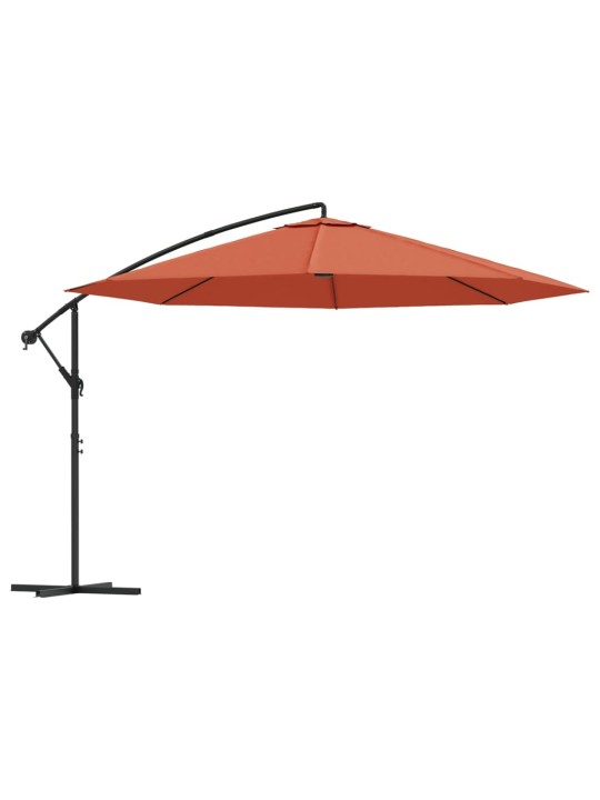 Aurinkovarjo cantilever alumiinitolppa 350 cm terrakotta
