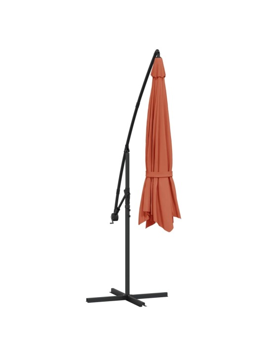 Aurinkovarjo cantilever alumiinitolppa 350 cm terrakotta