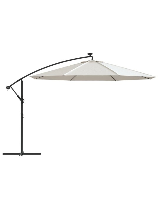 Aurinkovarjo cantilever led ja terästolppa 350 cm hiekka