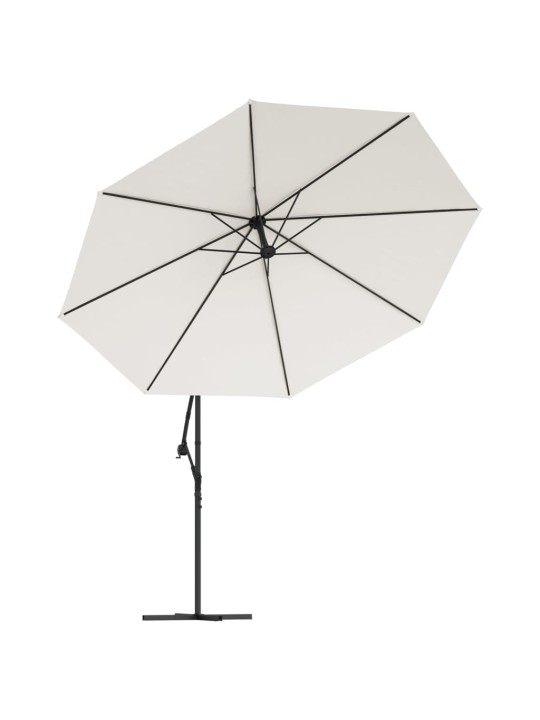 Aurinkovarjo cantilever led ja terästolppa 350 cm hiekka