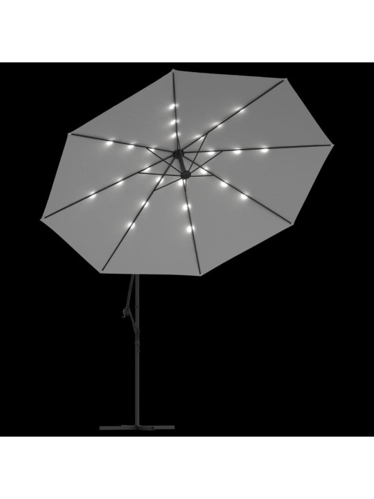 Aurinkovarjo cantilever led ja terästolppa 350 cm hiekka