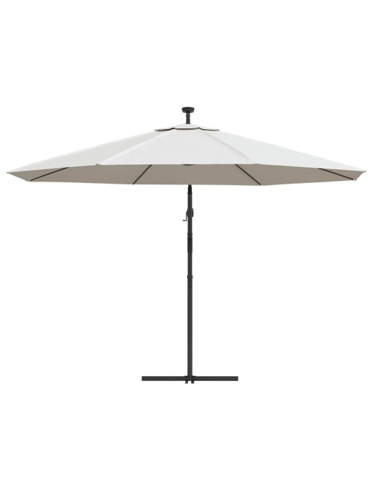 Aurinkovarjo cantilever led ja terästolppa 350 cm hiekka
