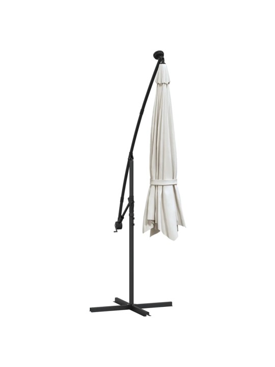 Aurinkovarjo cantilever led ja terästolppa 350 cm hiekka