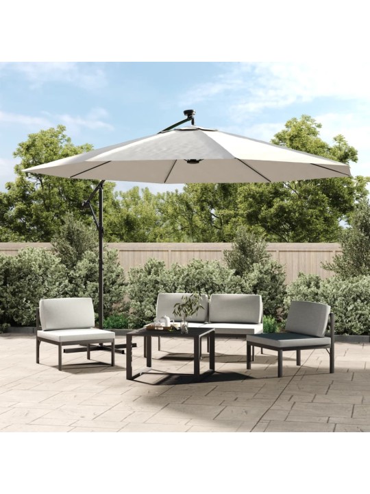 Aurinkovarjo cantilever led ja terästolppa 350 cm hiekka