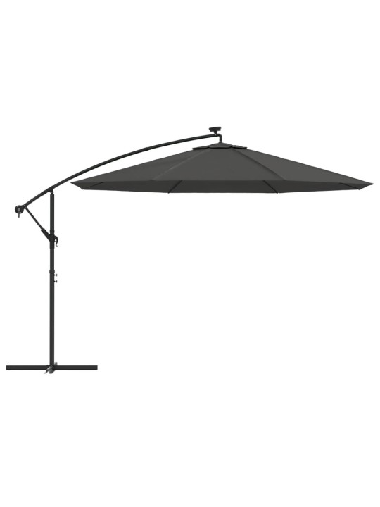 Aurinkovarjo cantilever led ja metallitolppa 350 cm antrasiitti