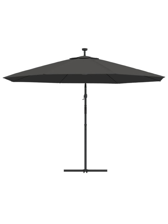 Aurinkovarjo cantilever led ja metallitolppa 350 cm antrasiitti