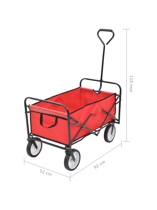 Kokoontaittuva vetokärry teräs punainen