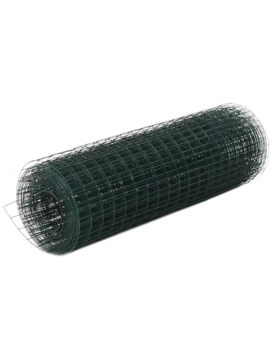 Kanaverkko teräs pvc pinnoitteella 25x0,5 m vihreä