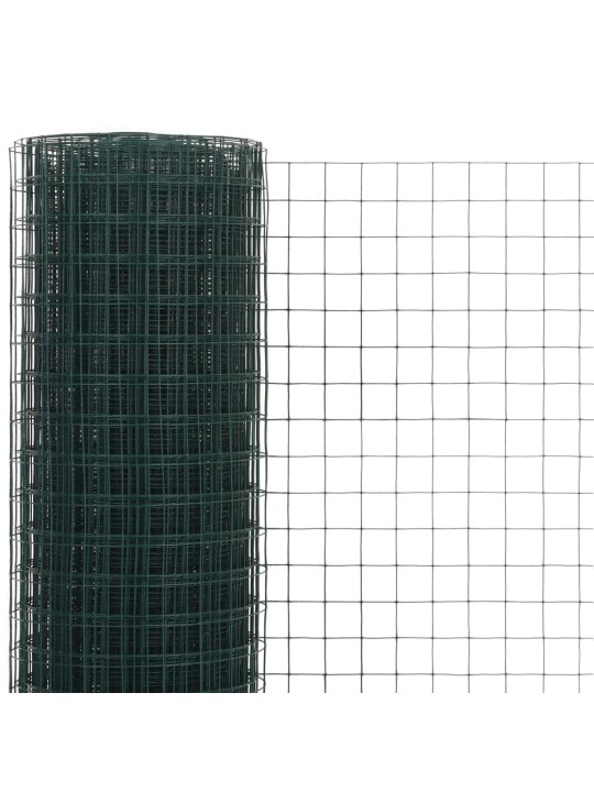 Kanaverkko teräs pvc pinnoitteella 25x0,5 m vihreä
