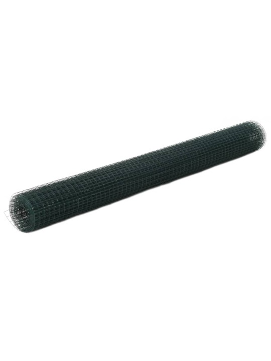 Kanaverkko teräs pvc pinnoitteella 25x1,5 m vihreä