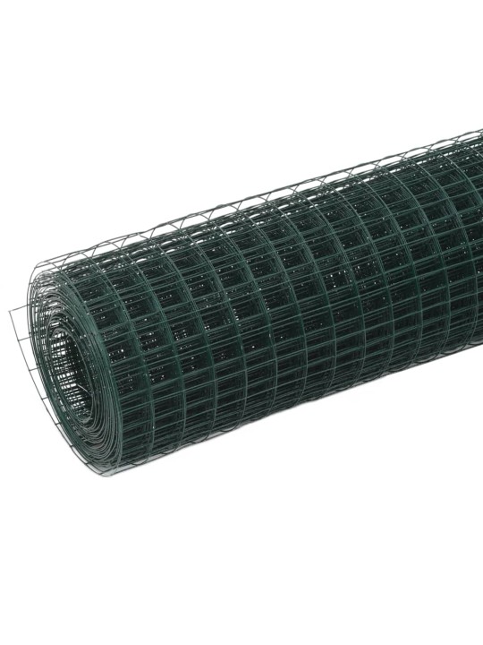 Kanaverkko teräs pvc pinnoitteella 25x1,5 m vihreä