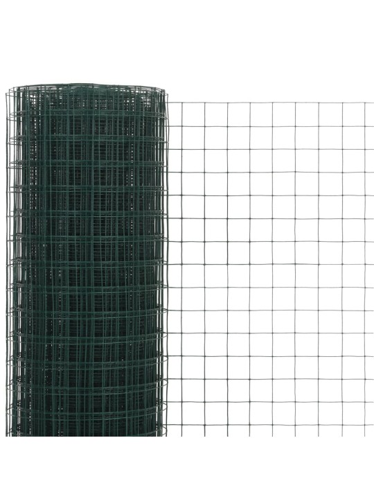 Kanaverkko teräs pvc pinnoitteella 25x1,5 m vihreä
