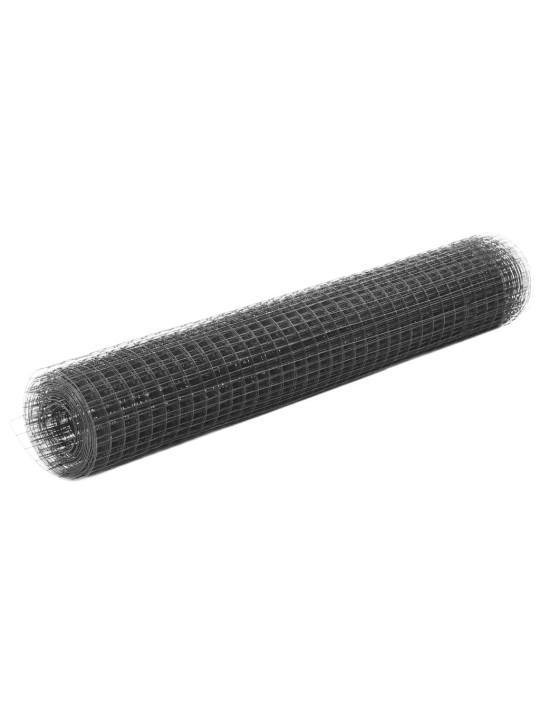 Kanaverkko teräs pvc pinnoitteella 25x1 m harmaa