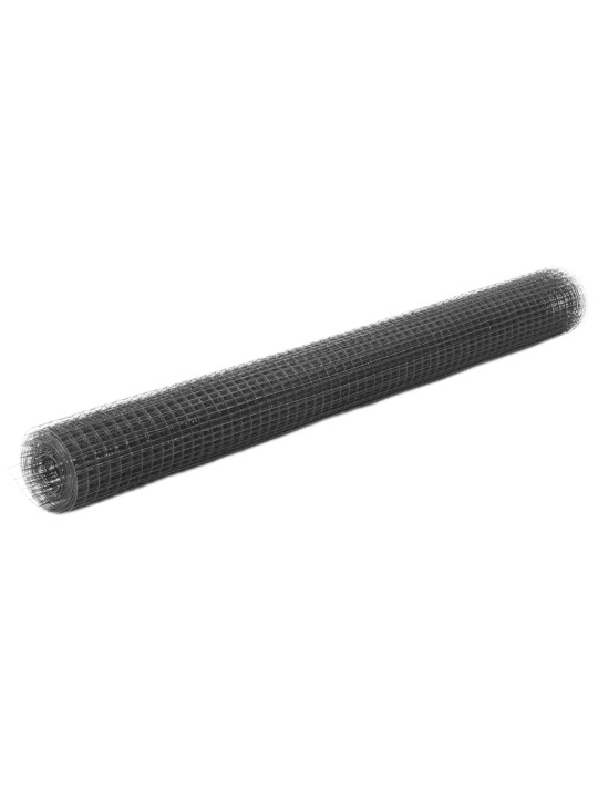 Kanaverkko teräs pvc pinnoitteella 25x1,5 m harmaa