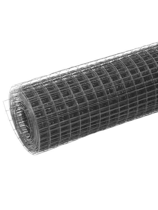 Kanaverkko teräs pvc pinnoitteella 25x1,5 m harmaa