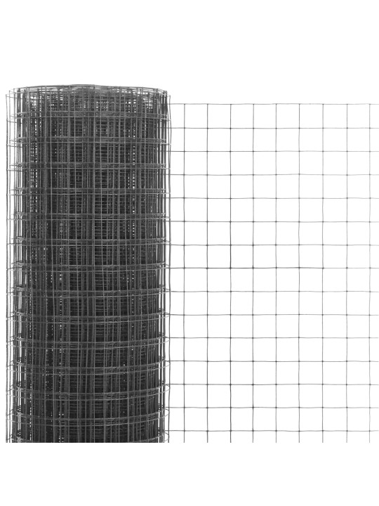 Kanaverkko teräs pvc pinnoitteella 25x1,5 m harmaa