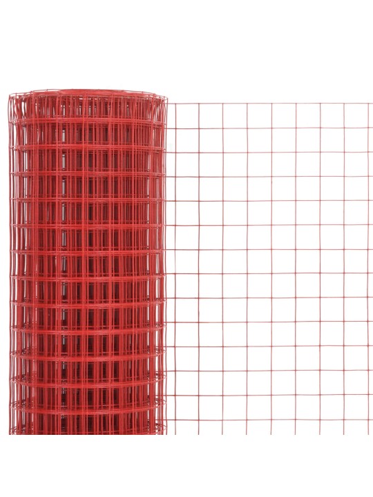 Kanaverkko teräs pvc pinnoitteella 25x1,5 m punainen