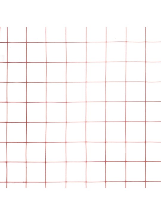 Kanaverkko teräs pvc pinnoitteella 25x1,5 m punainen