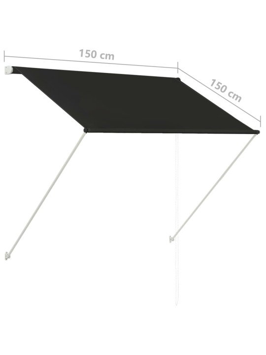 Sisäänkelattava markiisi 150x150 cm antrasiitti