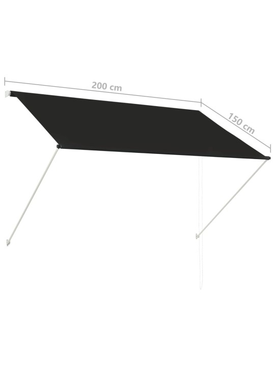 Sisäänkelattava markiisi 200x150 cm antrasiitti