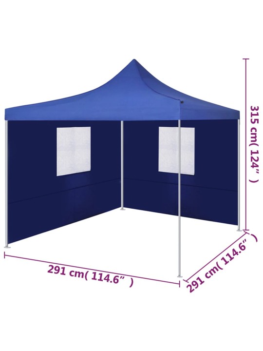 kokoontaitettava teltta 2:lla seinällä 3x3 m sininen