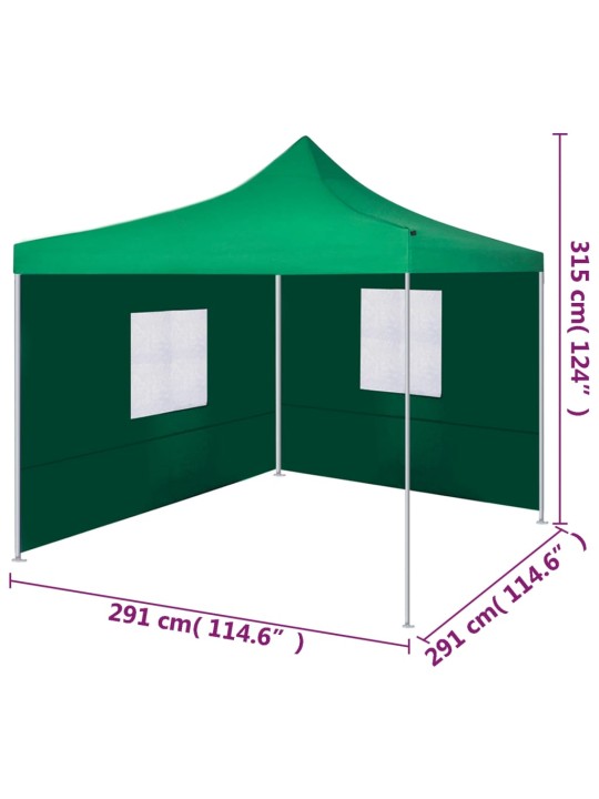 kokoontaitettava teltta 2:lla seinällä 3x3 m vihreä