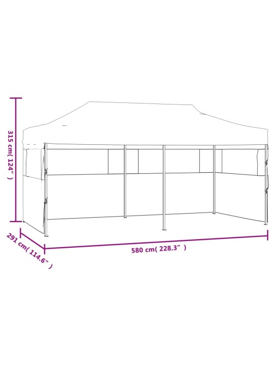 Kokoontaitettava pop-up juhlateltta 3x6 m antrasiitti