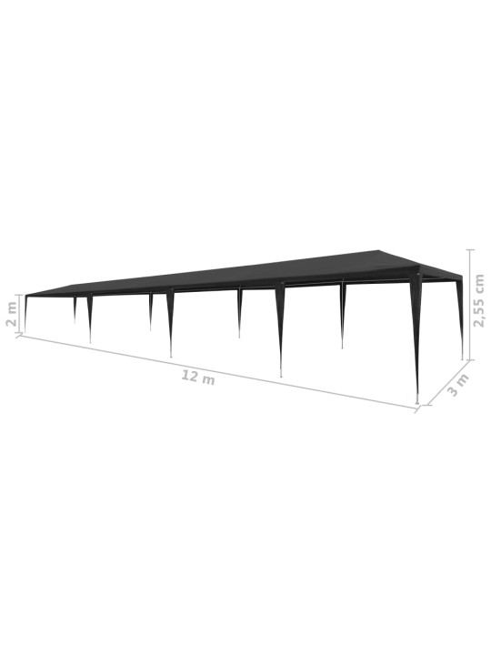 Juhlateltta 3x12 m PE antrasiitti