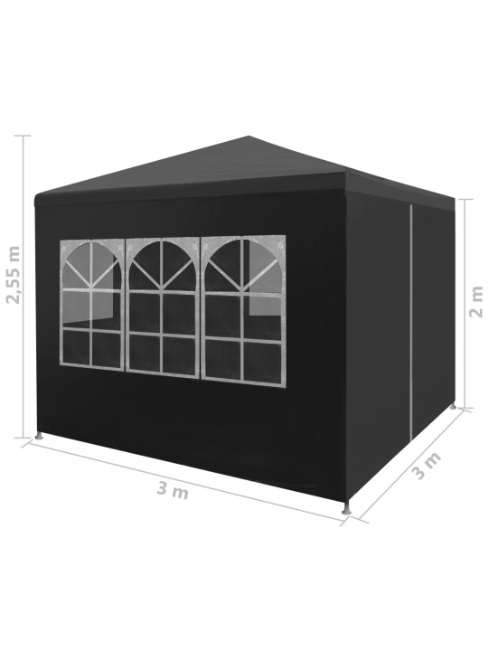 Juhlateltta 3x3 m antrasiitti