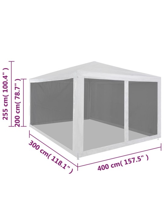 Juhlateltta 4 verkkosivuseinää 4x3 m