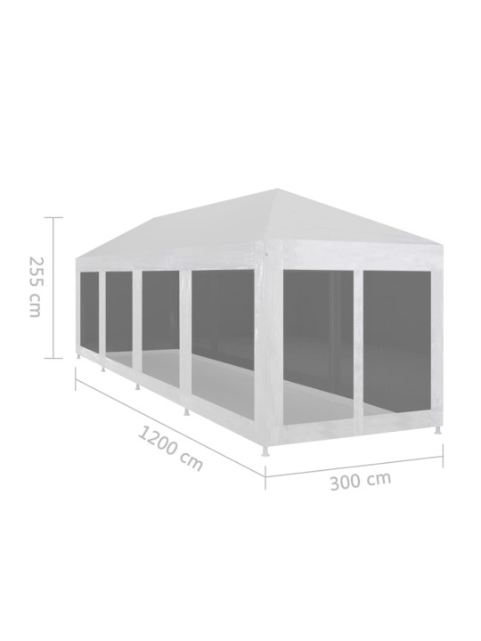 Juhlateltta 10 verkkosivuseinää 12x3 m