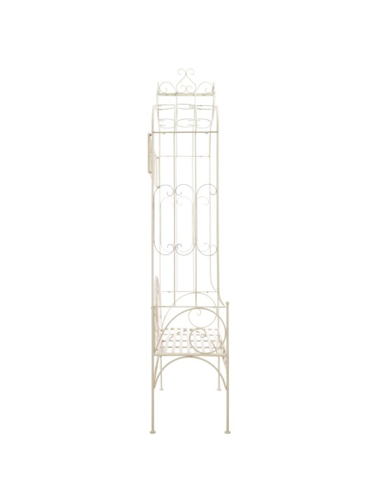 Puutarhapenkki 122 cm rauta antiikinvalkoinen