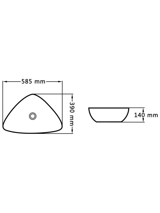 Pesuallas 58,5x39x14 cm keraaminen musta