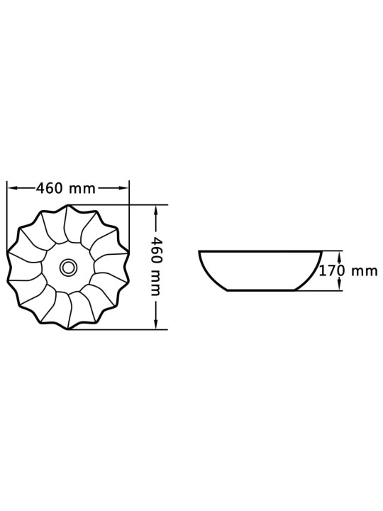 Pesuallas 46x17 cm keraaminen musta