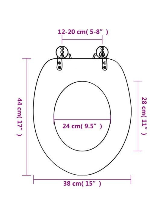 WC-istuin soft close kannella MDF meritähtikuosi