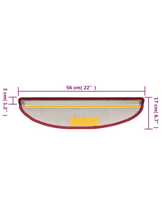 Porrasmatot 15 kpl Bordeaux'n punainen 56 x 17 x 3 cm