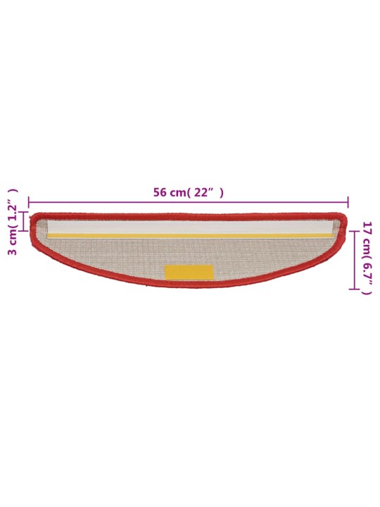 Porrasmatot 15 kpl 56x17x3 cm punainen