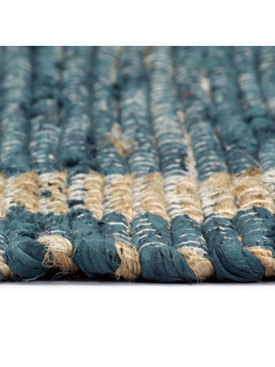Käsintehty juuttimatto sininen 80x160 cm