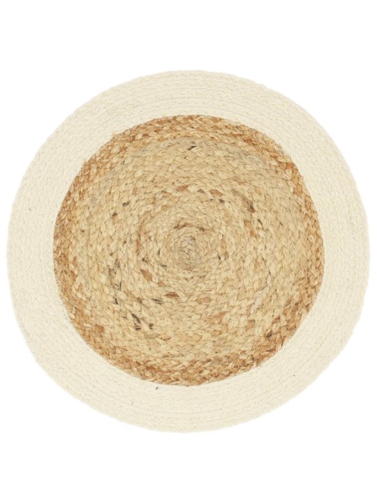 Tabletit 6 kpl luonnollinen 38 cm pyöreä juutti ja puuvilla