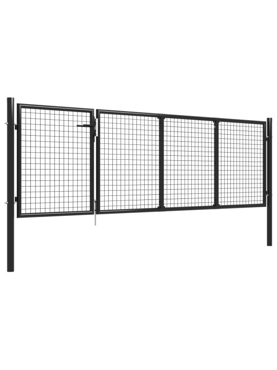 Puutarhaportti teräs 350x100 cm antrasiitti